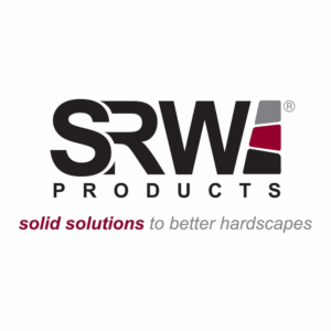 SRW Products logo with the tagline solid solutions to better hardscapes in black and red text.